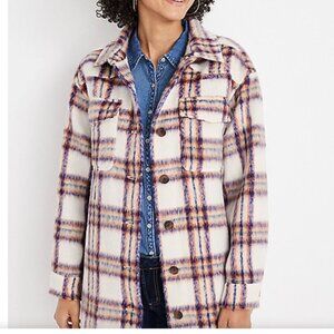 Maurices Faux Wool Plaid Shacket Size 2X, NWOT